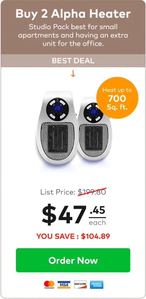 Alpha Heater offer price 